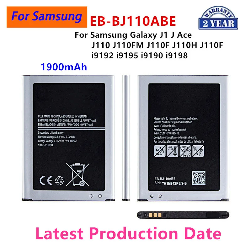 

Brand New EB-BJ110ABE Battery 1900mAh For Samsung Galaxy J1 J Ace J110 J110FM J110F J110H J110F i9192 i9195 i9190 i9198