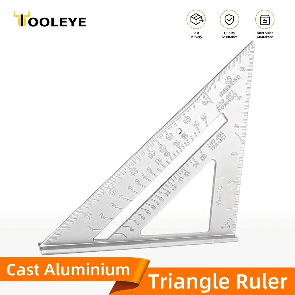 

Triangular Ruler 7 Inch Aluminium Alloy Woodworking Set Square Measuring Tools Carpentry Gauges Angle Protractor Triangle Ruler