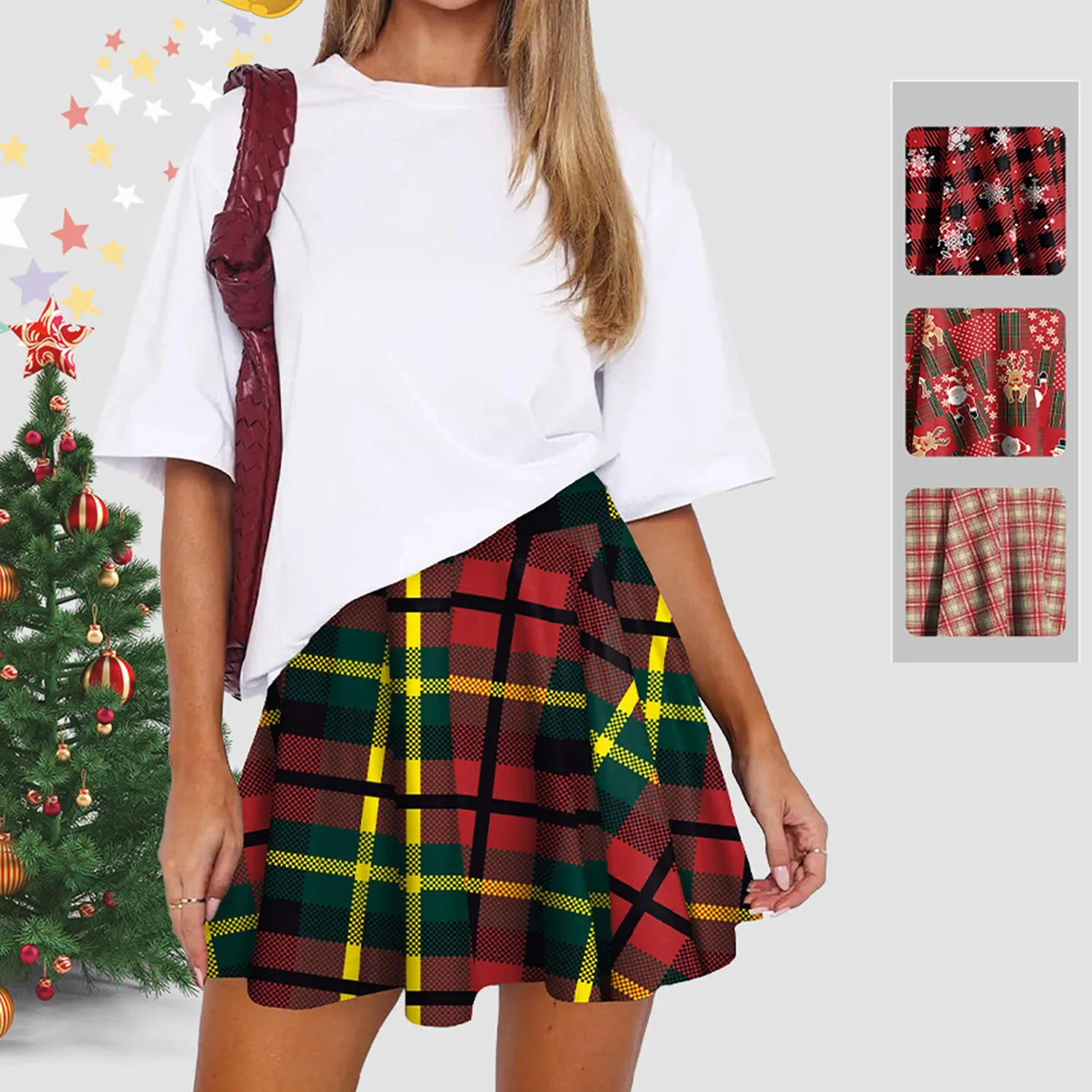 

Fashion Women Skirt Preppy Style Plaid Skirts High Waist Chic Student Pleated Skirt Harajuku Uniforms Ladies Girls Dance Skirts