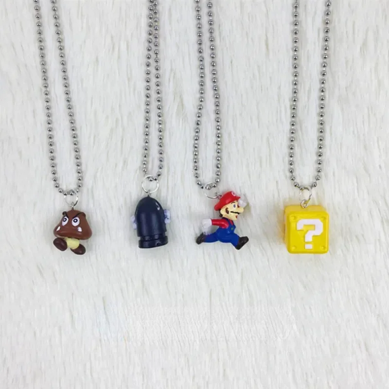 Super Mario Necklace Game Pendant Boys Girls Couple Cartoon Decoration Creative Anime Jewelry Kids BFF Chain Toys Gifts Necklace