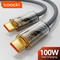 Toocki Transparent 100W USB Type C to USB C Cable for Macbook Samsung Huawei Xiaomi POCO PD Fast Charging 5A USB Type C Cable