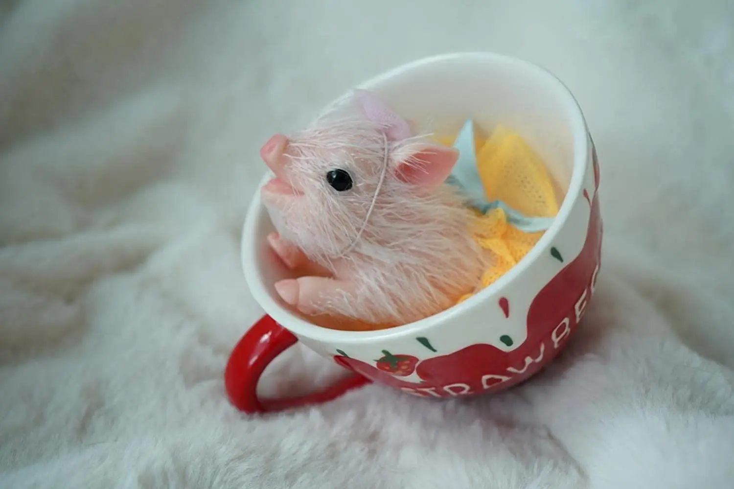 4.5 Inch Realisitc Pig Doll 11cm Bed Silicone Accessories Toy Cute Lifelike Piglet Doll Decompression Toys