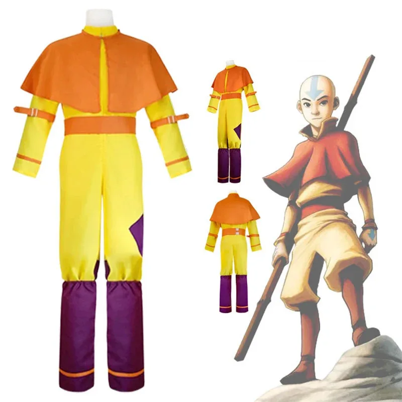 The Last Airbender Avatar Aang Cosplay Costume Kids Children Jumpsuit Outfits Halloween Carnival Men Woman Suit Clothesv;6,a'3.k