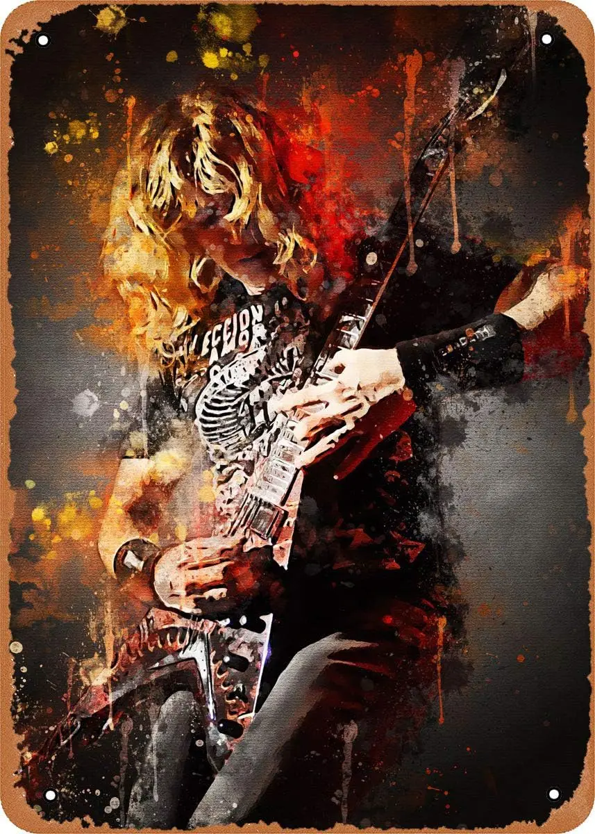 Legendary Guitarist Dave Mustaine Plaque Poster Metal Tin Sign  Vintage Retro Wall Decor-aluminum