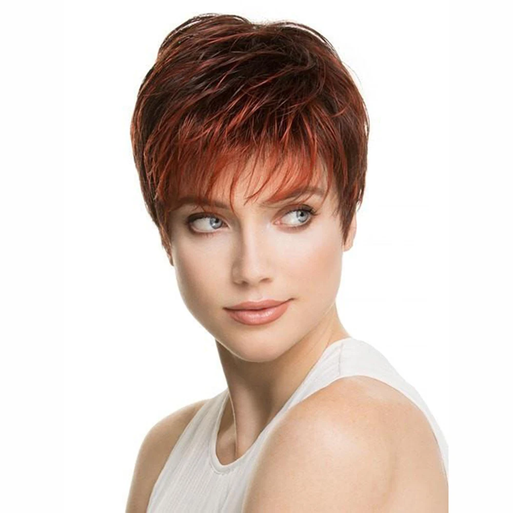 

Red Short Synthetic Wig, Change Hairstyle, Heat Resistant, Use for Any Occasion