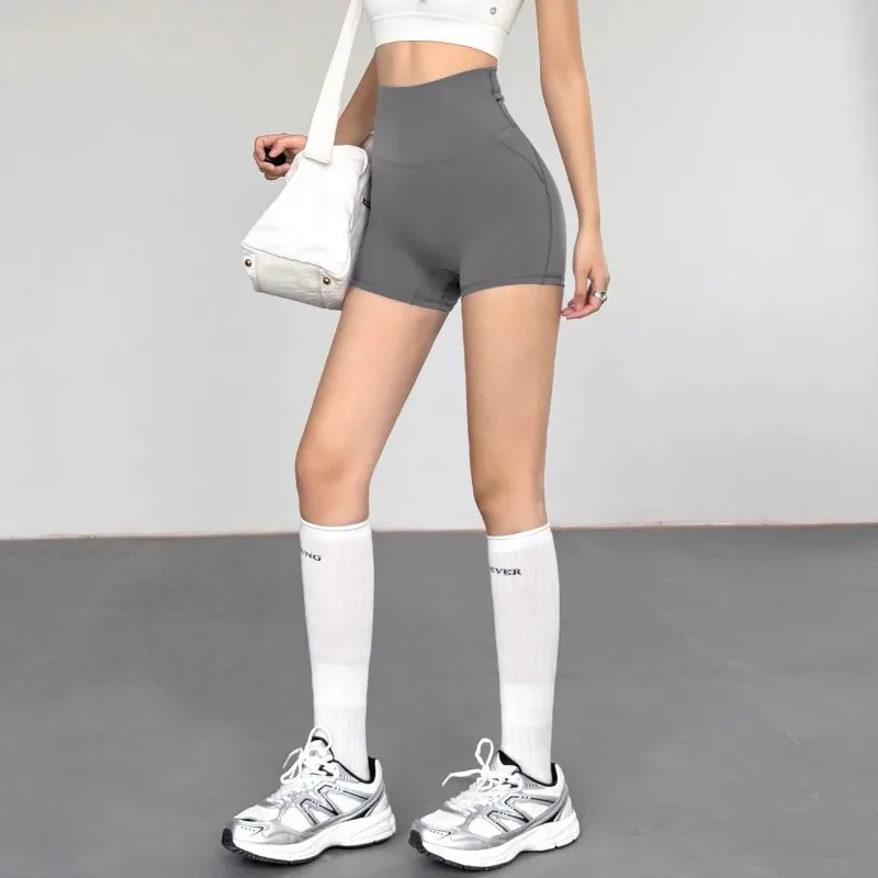 

Женские черные велосипедные шорты с высокой талией и эффектом push-up, эластичные, для тренировок и занятий в спортзале