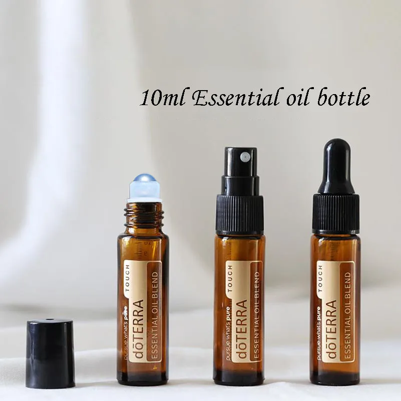 10ml Empty Essential Oil Dropper Bottle and Roller Bottle Amber Glass Bottle Roll-on Bottle Refillable Containers 5pcs/10pcs