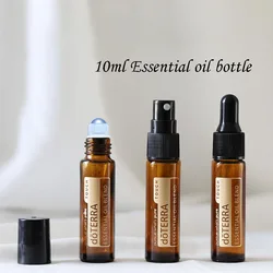 Flacone contagocce di olio essenziale vuoto da 10ml e bottiglia a rullo bottiglia di vetro ambrato bottiglia Roll-on contenitori riutilizzabili 5 pezzi/10 pezzi