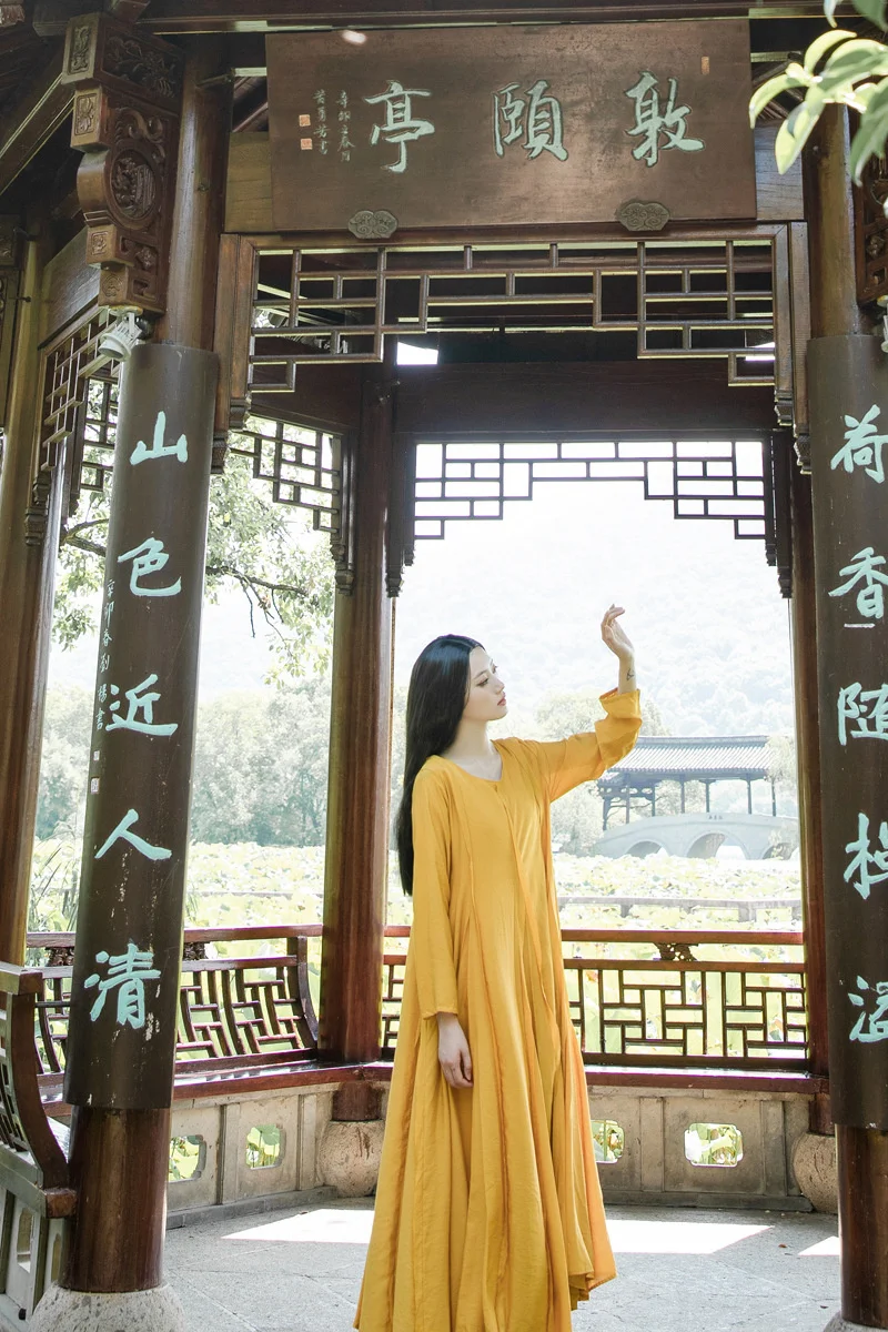 UMI MAO-Vestido Chinês Vento Legal Sentido para Mulheres, Camada Dupla, Nó de Bambu, Borda Rasgo, Bainha Grande Splicing, Vestido Feminino Elegante, Y2K