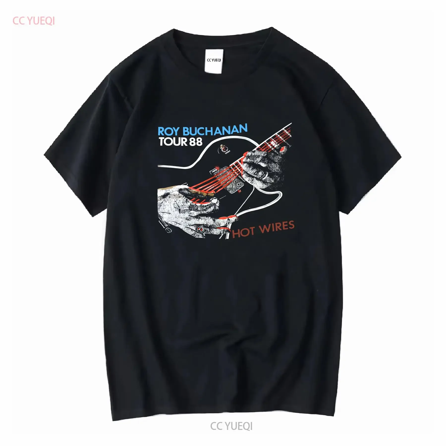 Roy Buchanan Tour Hot Wires camiseta tamaño completo S a 5XL vintage lavado elegante ropa de diseñador Casual ropa de calle suave
