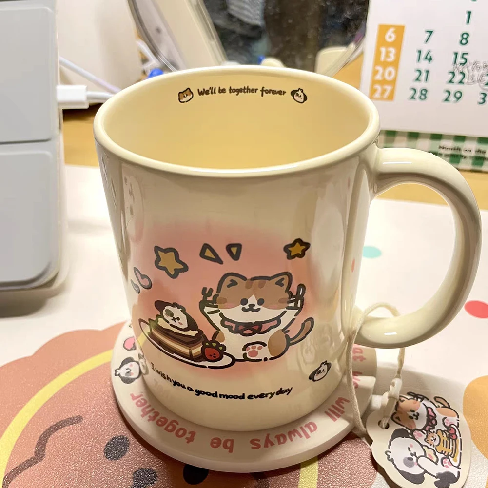 Wish You Good Mood Everyday Mug Cartoon Animal Ceramic Coffee Tea Mug For Home/Office