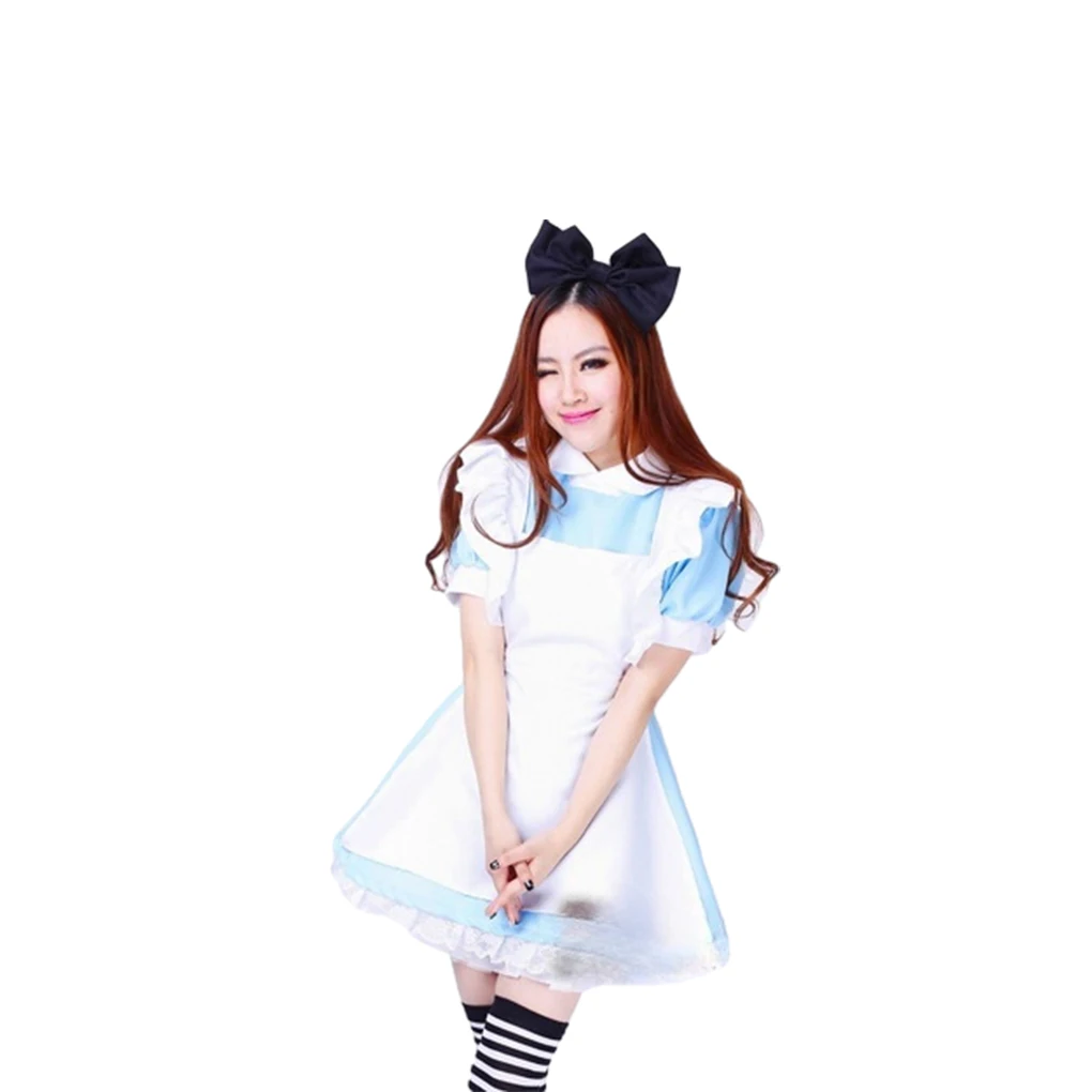 

Blue Stylish Lolita Maid Cosplay Costumes Easy To Wear And Comfortable Comfortable To Wear blue XXL