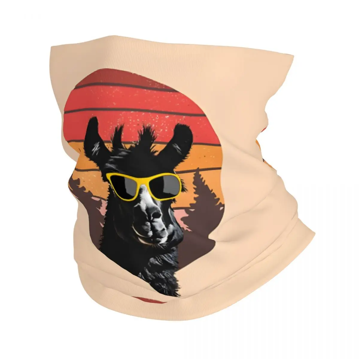 Cool Llama With Sunglasses Tapestry Bandana Neck Cover Printed Wrap Scarf Multi-use Cycling Riding for Men Unisex Thin