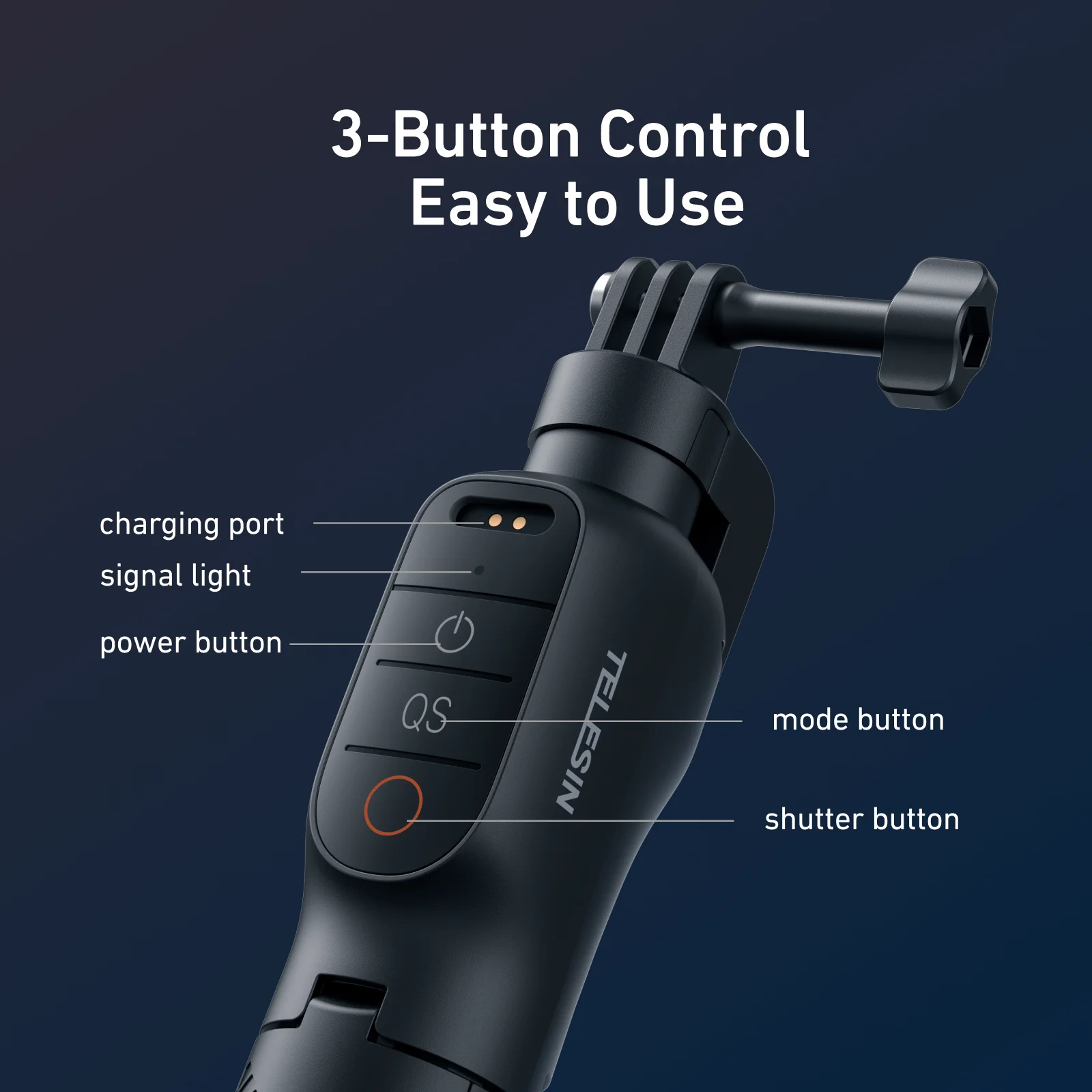 TELESIN Podwodny Bezprzewodowy Pilot Zdalnego Sterowania do Nurkowania, Rozkładany Statyw Selfie Stick z Uchwytem Pływającym do DJI OSMO Action 6 5pro 4 — zdjęcie produktu 5