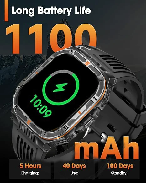 جديد T-Rex3 HD الكبار الرجال ساعة ذكية 2.01 بوصة شاشة كبيرة 1100mAh سوبر بطارية 10ATM مقاوم للماء دعوة سوار رياضي forxiaomi