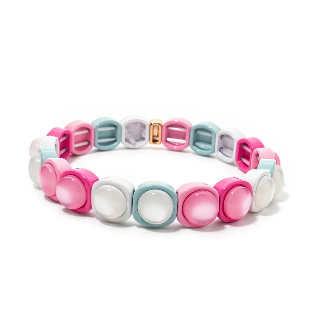 BEUTIFOR Eisfarben-Kristall-Emaille-Armband-Sets für Frauen, handgefertigter bunter, mehrschichtiger Wickelperlen-Armreif – Detail 2