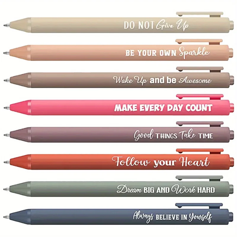 8/16/24/32/40/80 Pcs Retractable Ballpoint Pen With Inspirational Quotes Positive Quotes Gifts For Women Men Schools Office