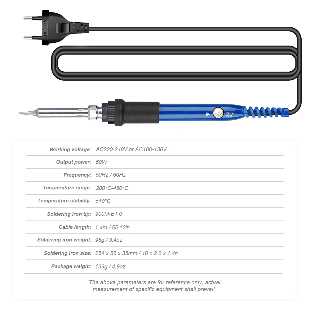 Imagem -02 - Ferro de Solda Elétrica Temperatura Ajustável 220v 110v 60w Soldagem Estação de Retrabalho Lápis de Calor Dicas Ferramentas de Reparo Jcd-908