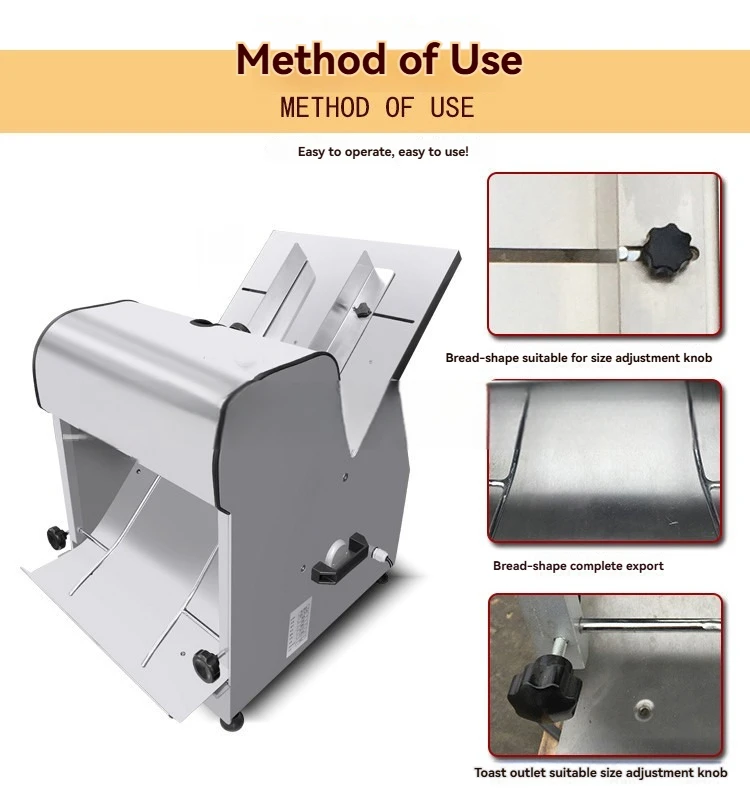 

Multifunctional Electric Automatic Square Bread Slicing Machine Commercial Toast Loaf Divider Machine Adjustable Thickness