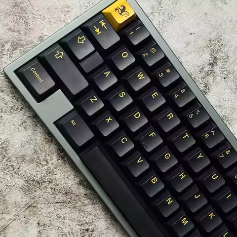 GMK BALCK GOLD Theme Keycaps Set PBT Sublimation Cherry Profile Replica Keycaps for Mechanical Keyboard Custom Keyboard Caps
