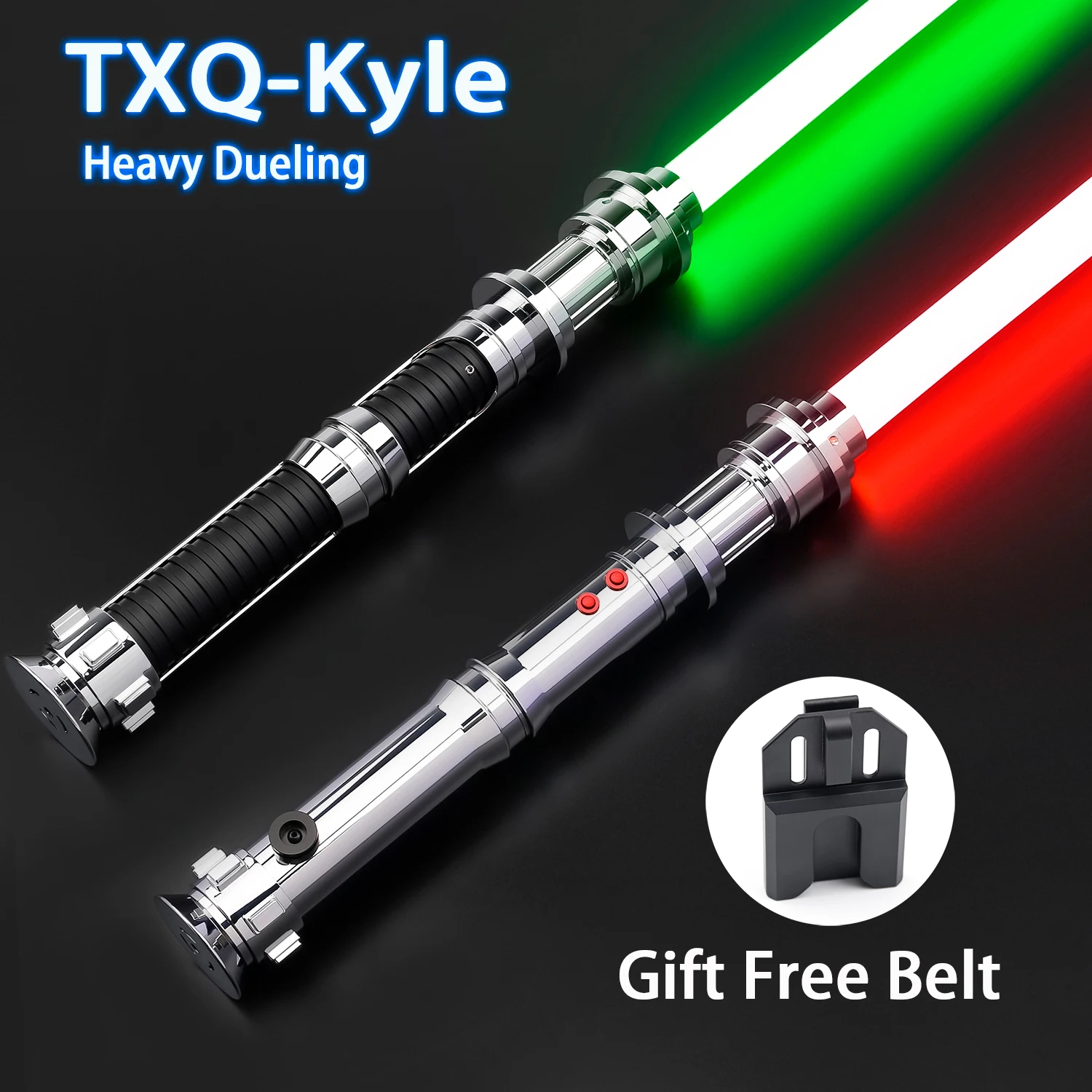 TXQSABER Kyle RGB Pixel heavy dueling laser sword Smooth Swing Metal Handle lightsaber Cosplay FOC jedi sword 12 Colors