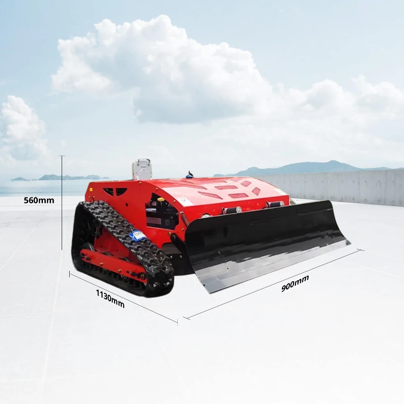 جزازة العشب التي يتم التحكم فيها عن بعد مع مجرفة الثلج، أرض المراعي منحدر الحديقة، جزازة العشب الآلية الزراعية، جزازة العشب متعددة الوظائف #5