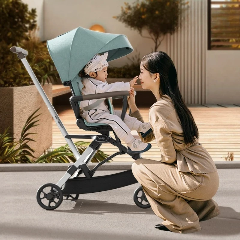 

Hidden Sunshade Baby Strollers,can Sit or Lie Down Travel Stroller, Breathable Cabin Baby Trolley,Foldable Lightweight Stroller