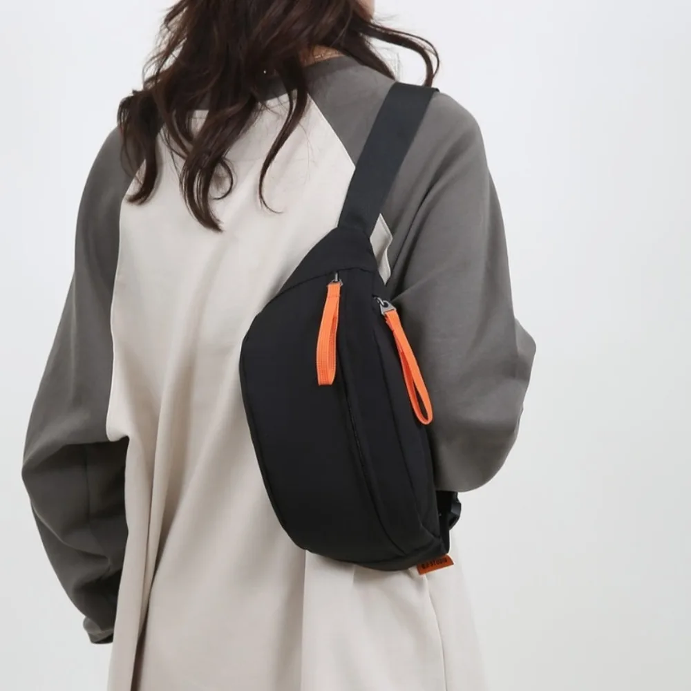 

Solid Color Nylon Waist Bag Multi-pocket Large Capacity Men Chest Bag Fanny Pack Banana Bag Diagonal Shoulder Bag Commuting