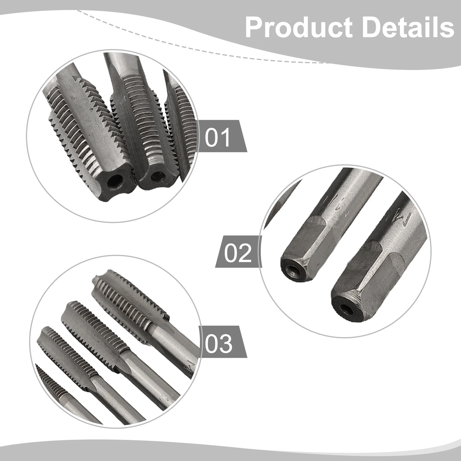 High Quality Tap Drill Bits 7PCS High Accuracy Kit HSS Hand Tools M3-M12 Replacement Right Hand Screw Thread Tap