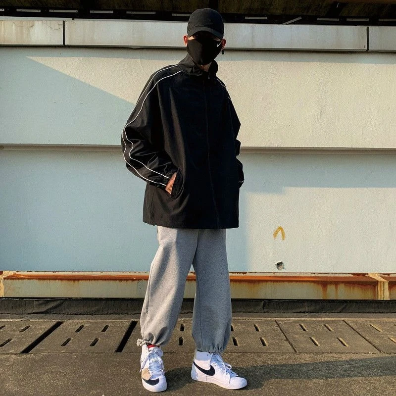 

Men's Athletic Loose Stand Collar Zipper Baseball Jacket Hong Kong Ins Style Versatile Stylish Student Couple Autumn Winter Top