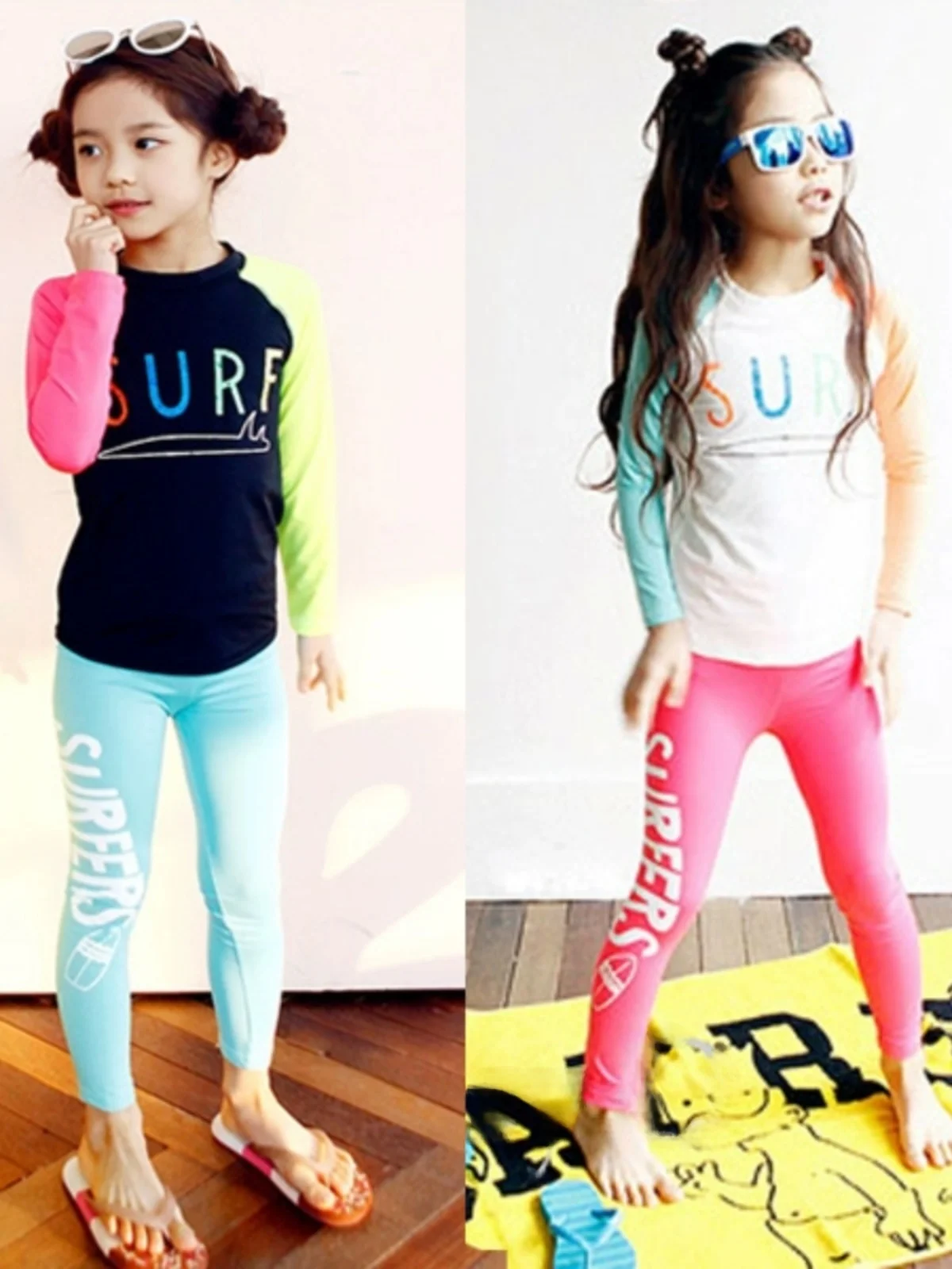 Children's Surfing Swimming Suits Long Sleeve Two Piece Sets Quick Dry Sun Protection Snorkeling Suits for Boys And Girls
