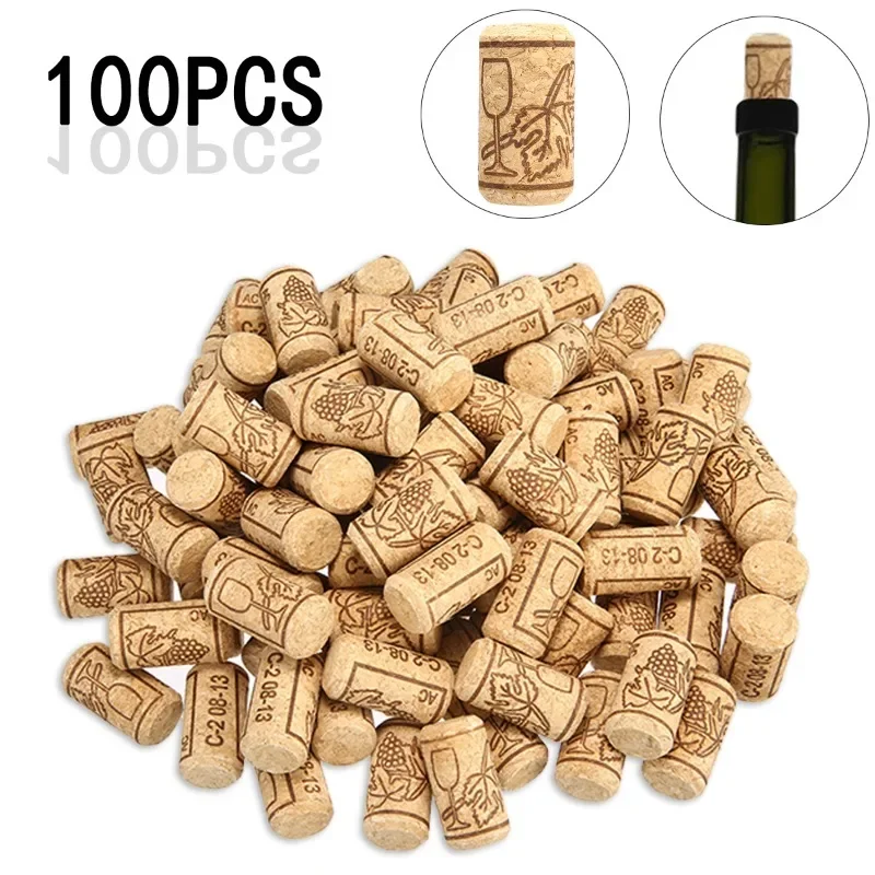 100pcs Wine Corks Bungs Beer DIY Wine Bottle Sealing Stopper Bungs Plug 0.8''x1.6'' Home Brewing Wine Bottle Cork Bungs Supplies