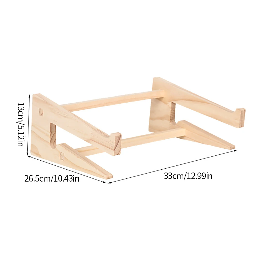 Universal Laptop Stand Notebook Riser Wood Support Adjustable Height Desk Portable Heat Dissipation Ergonomic Design Study Work