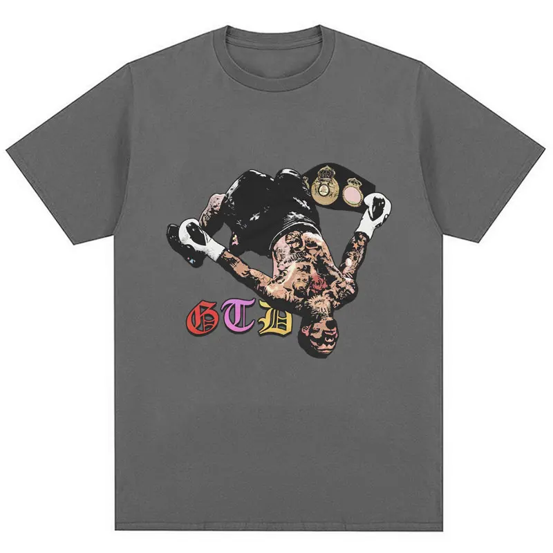 Tank Gervonta Davis Print Vintage T Shirt Men Women Boxing Oversized T Shirts 100% Cotton Classic Short Sleeve Streetwear Male