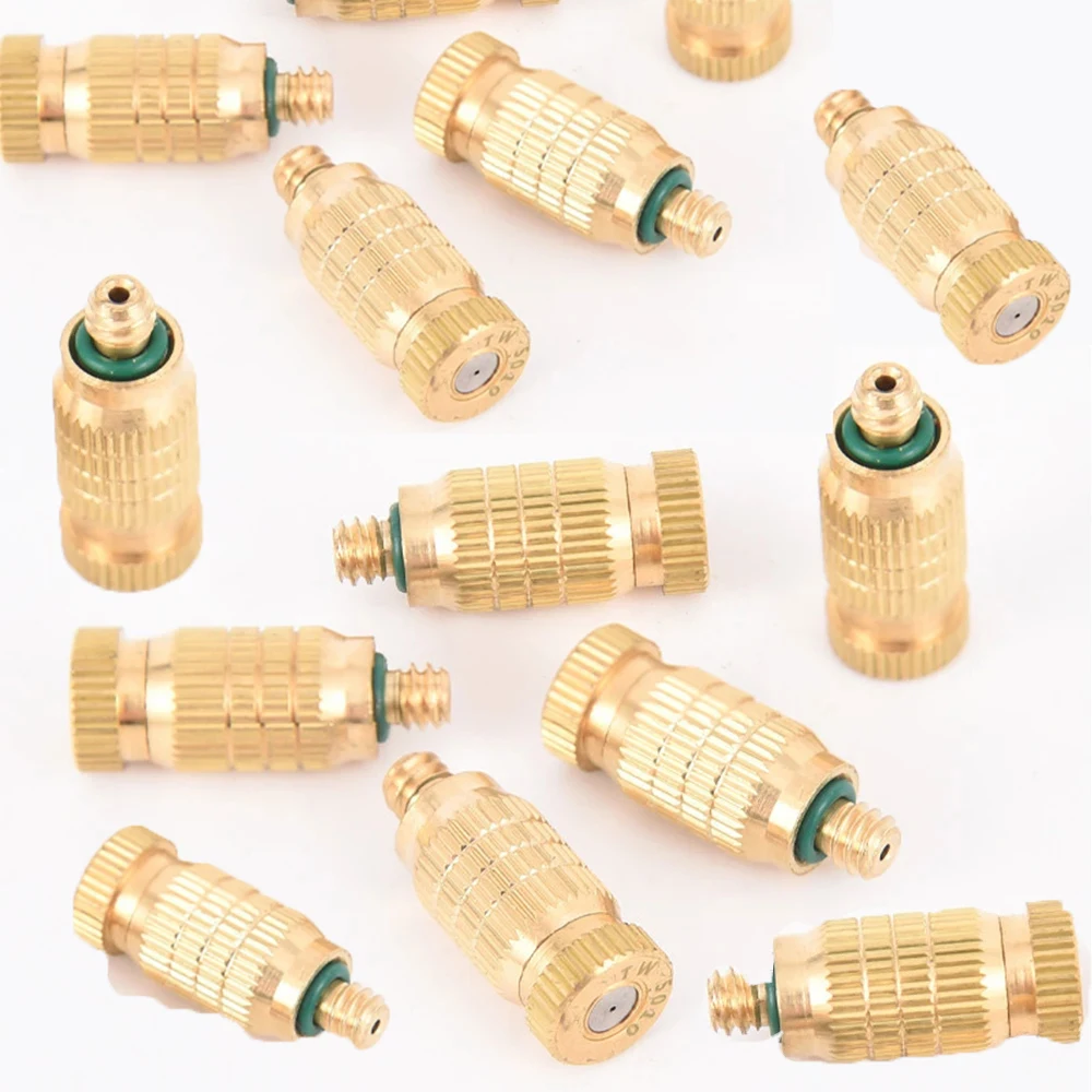 2Pcs High Pressure Nozzle Misting Nozzles Anti-Drip Mister Brass Spray Industry Cooling Garden Irrigation Landscaping Sprayer