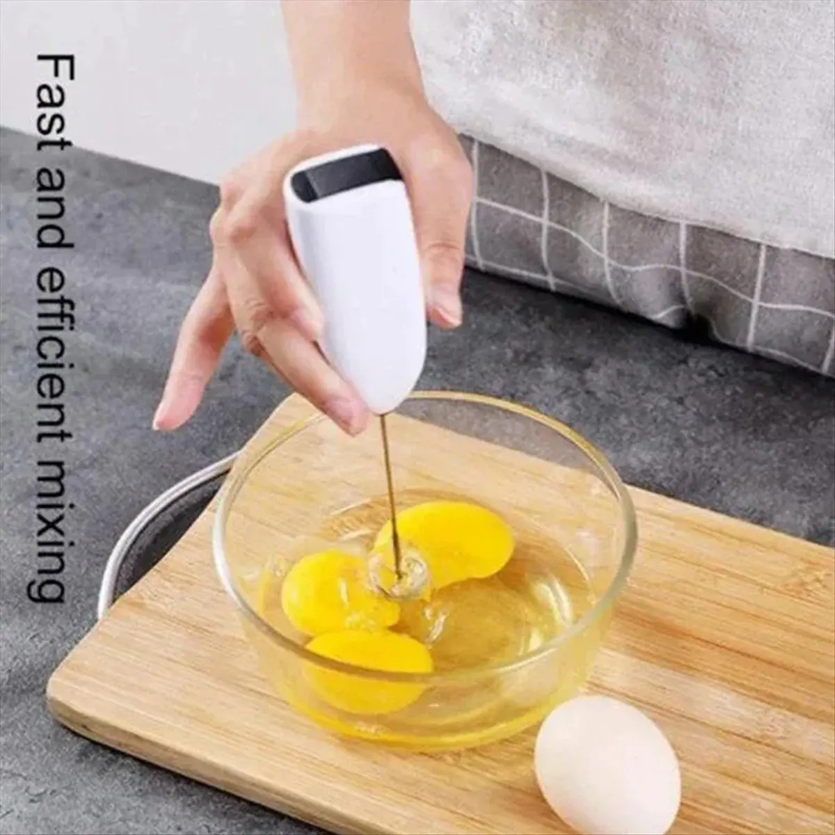 N94R Handheld Stainless Steel Electric Egg Beater Milk Tea Coffee Blender Portable Baking Mini Milk Frother