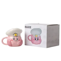 Kirby Game Animation Peripheral Original Simple Ceramic Mug With Lid Spoon Birthday Christmas Gift