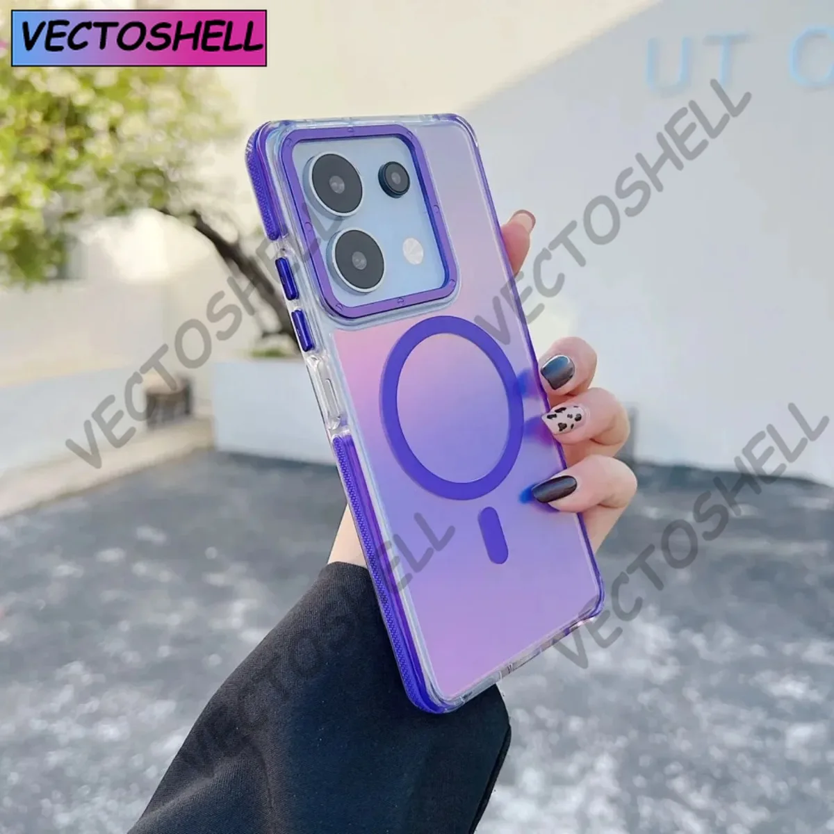 

New Laser Color Change Magnetic Case for Xiaomi15 14T Pro Redmi13C note13 14 Magsafe Wireless Charging Colorful Shockproof Cover