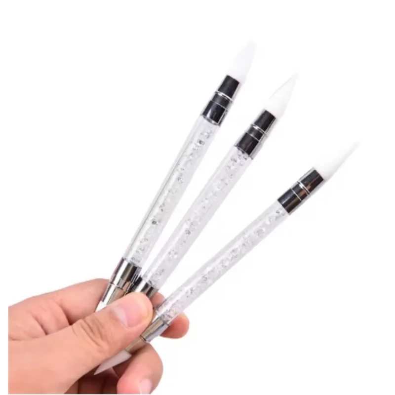 2pcs Double Head Silicone Nail Art Pen Carving Flower Sculpting Pen Adjustable Glue Stick Embossing Brush Professional Manicure image 5