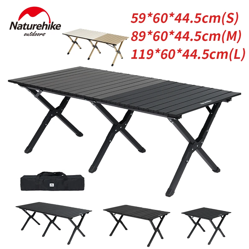 

Naturehike Camping Egg Roll Table Carbon Steel High Load-Bearing Thickened Bracket Outdoor Picnic Garden Folding Table Wide Desk