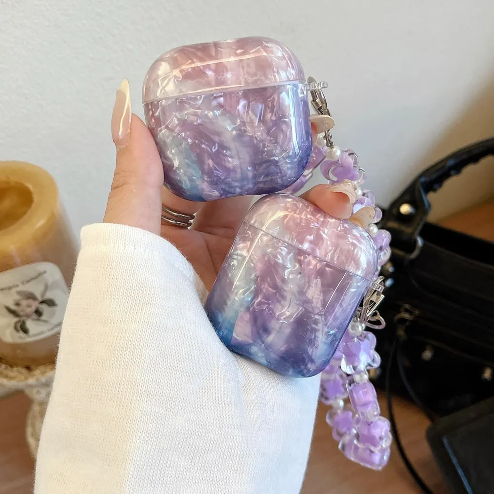 الفاخرة الفتيات اللؤلؤ حقيبة سماعة الاذن ل Airpods برو 3 حافظة ل AirPods 4 3 2 حافظة ل Airpods Pro2 غطاء مع صندوق سماعة المفاتيح