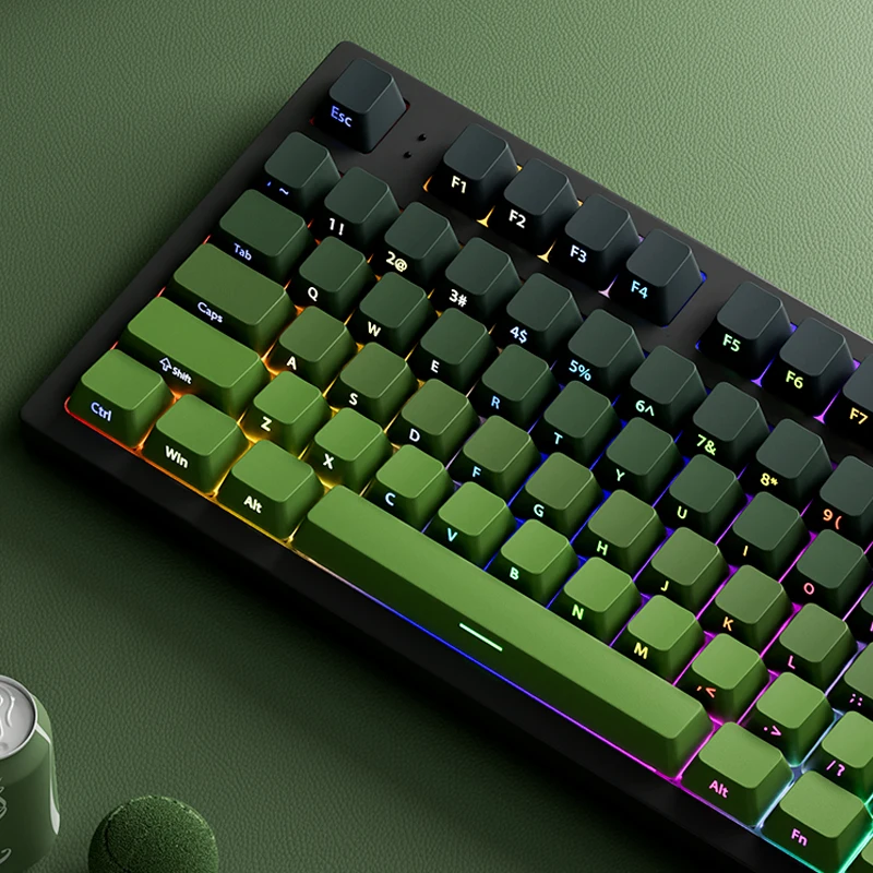 Gradient Keycaps ISO Enter PBT Double Shot OEM Profile Keycap For MX Switch Mechanical Keyboard Backlit Side Engraved Key Caps