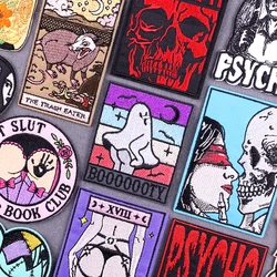Hip Hop Sexy Punk Patch Iron On Patches For Clothing Thermoadhesive Patches On Clothes Skull Animal Embroidery Patch For Clothes