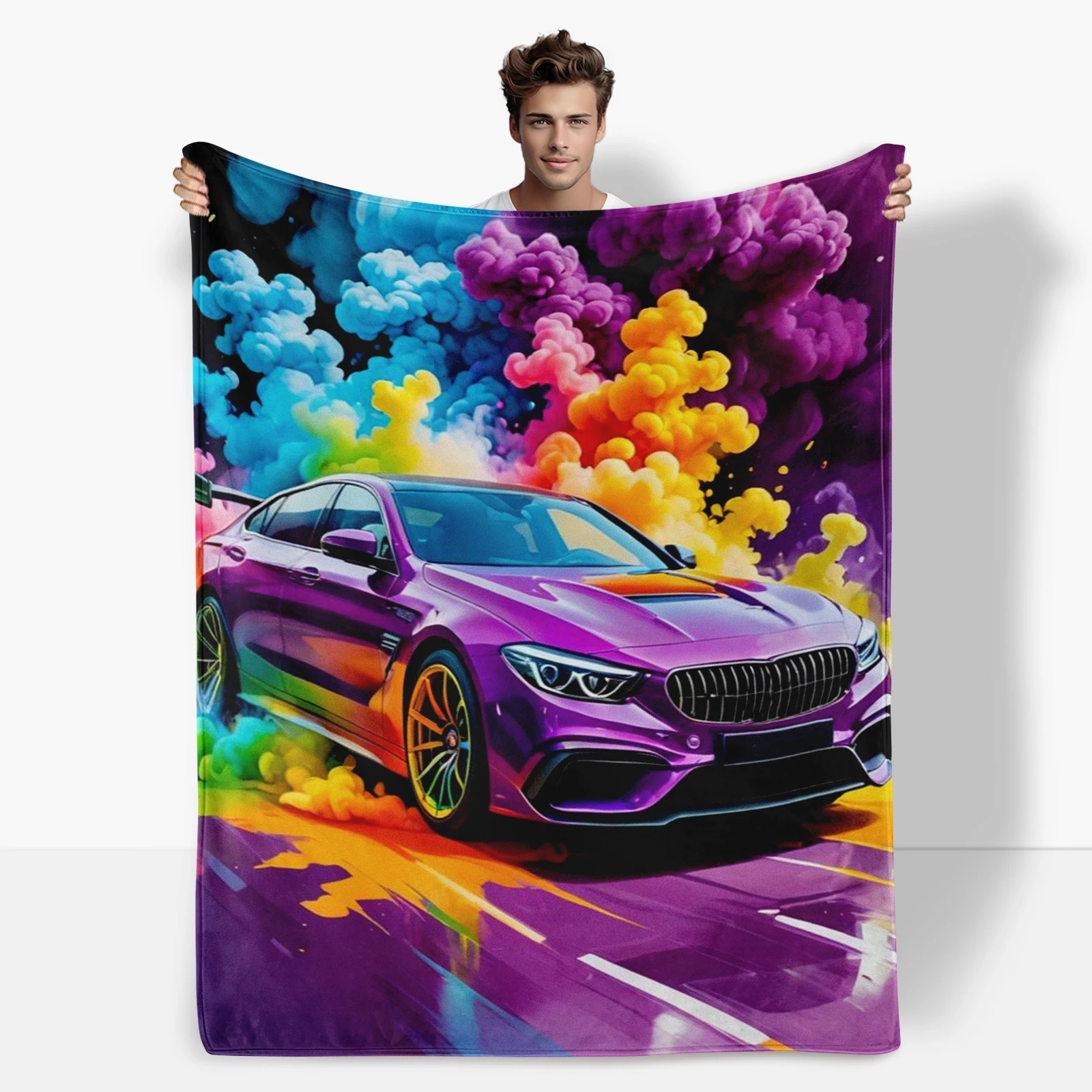 Inspired By The Cool Effect Of A Purple Car Releasing Colorful Smoke This Blanket Adds Artistic Flair