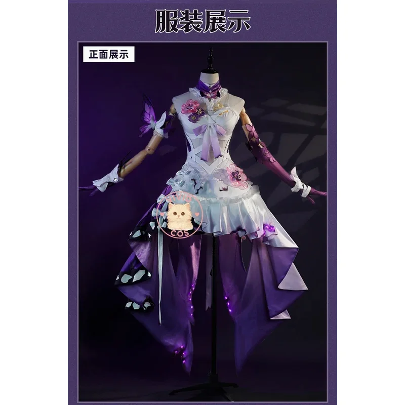 

Hot Game Honkai: Star Rail Cosplay Castorice Costume Role Play Cute Butterfly Dress with Luminous Skirt for X;2,F;5.N