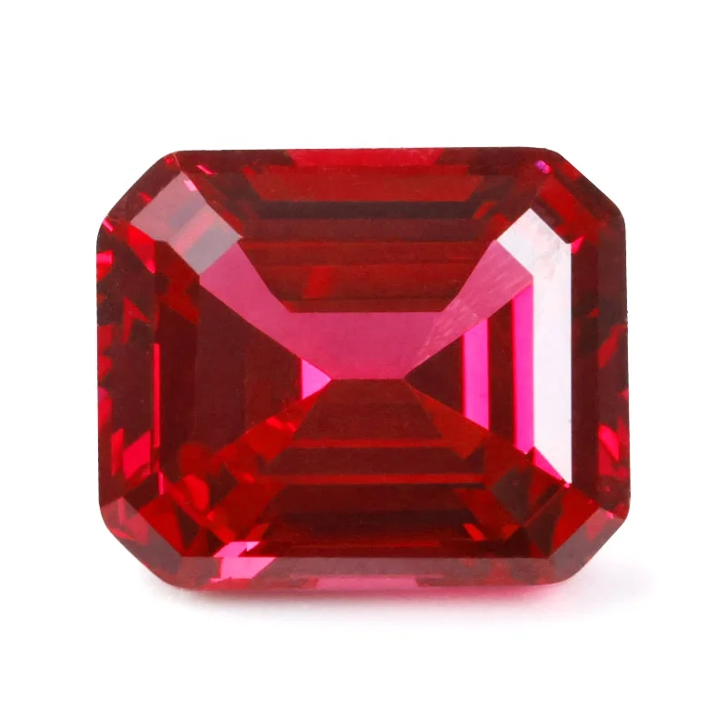 

DiamondStar Fine Wholesales Loose Gemstones Synthetic Ruby Emerald Cut Faceted GRS Certified Pigeon Blood Red 5mm-12mm