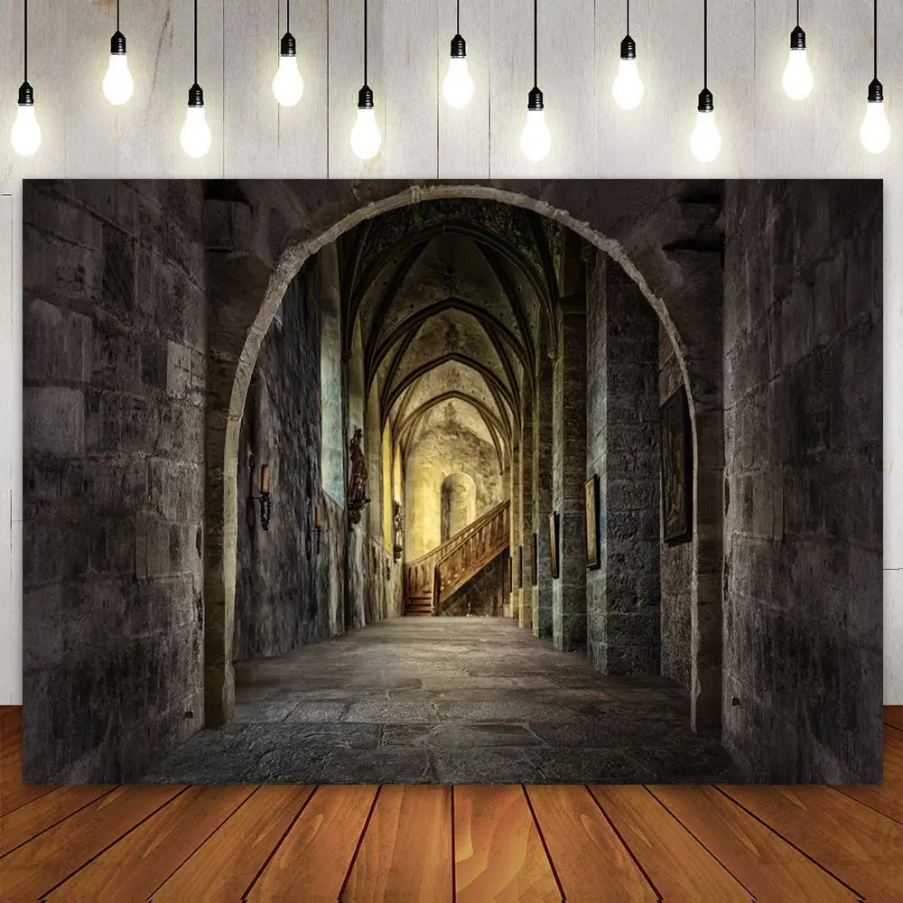 Wizard Magic School Backdrop Gothic Dark Castle Halloween Photography Background for Kids Boys Girls Birthday Party Cake Banner