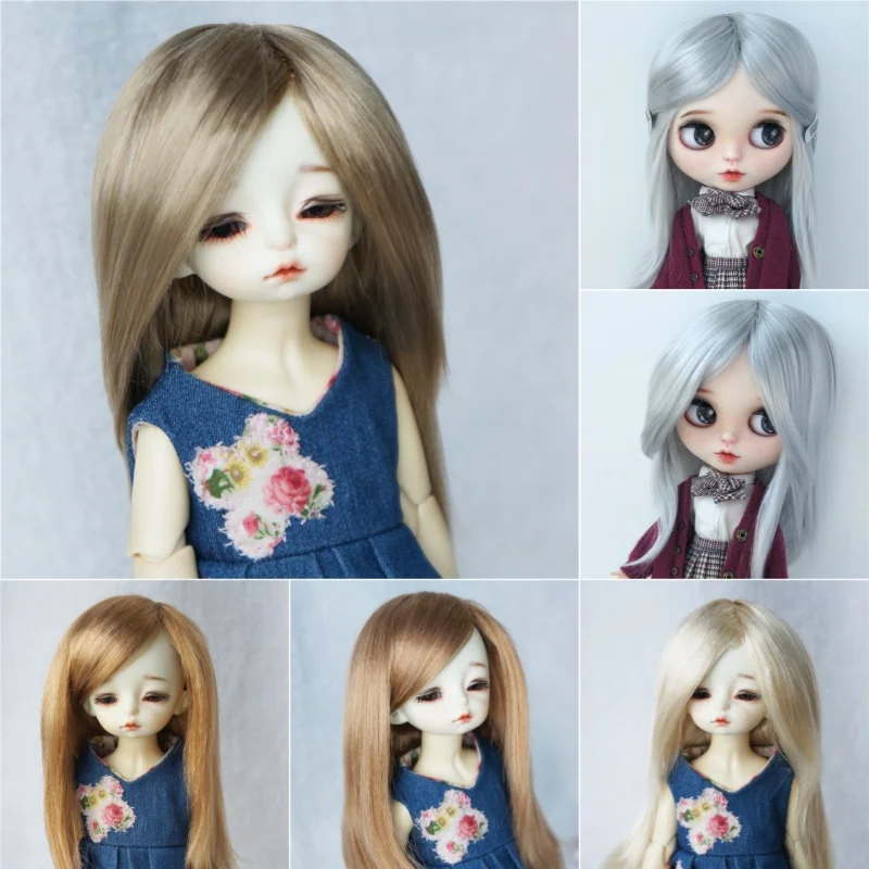 JD157 1/6 1/4 1/3 Synthetic Mohair Doll Wigs Long Nature Straight BJD Hair YOSD MSD SD 6-7inch 7-8inch 8-9inch Doll Accessories