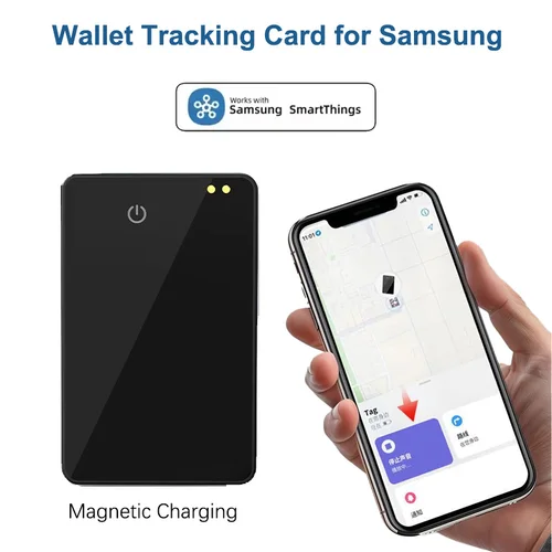 Tarjeta de seguimiento de billetera inteligente para Samsung, localizador de billetera de larga distancia con carga magnética, Bluetooth, antipérdida
