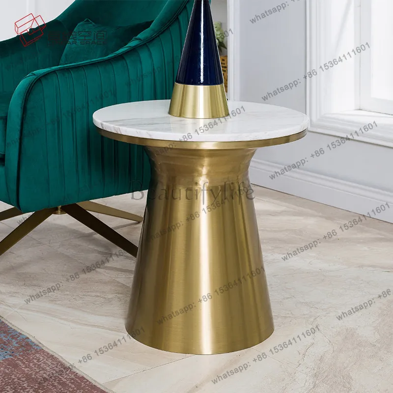 LS Mobile Light Luxury Marble Side Table Modern Minimalist Sofa Guest Personality Corner Table Nordic Style
